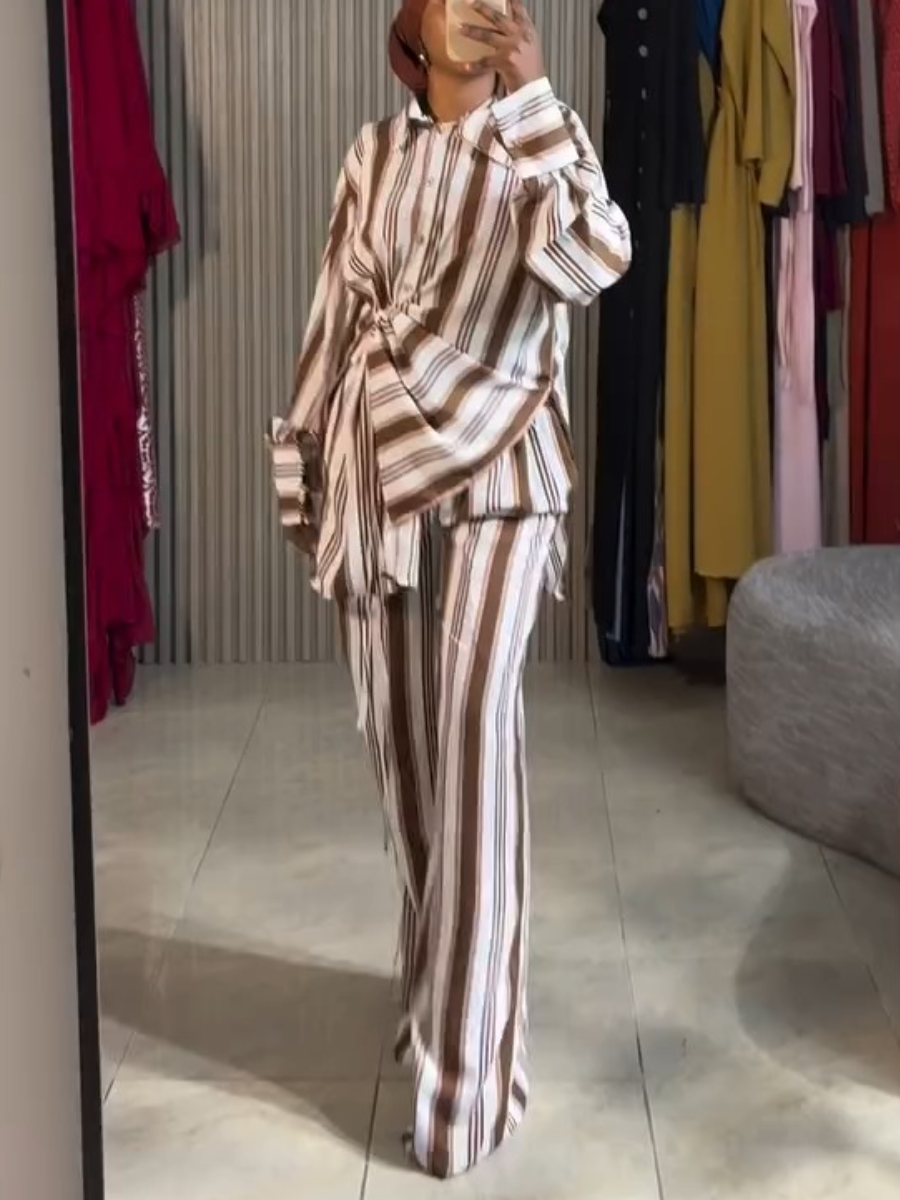 Design Striped Pants Two-Piece Set