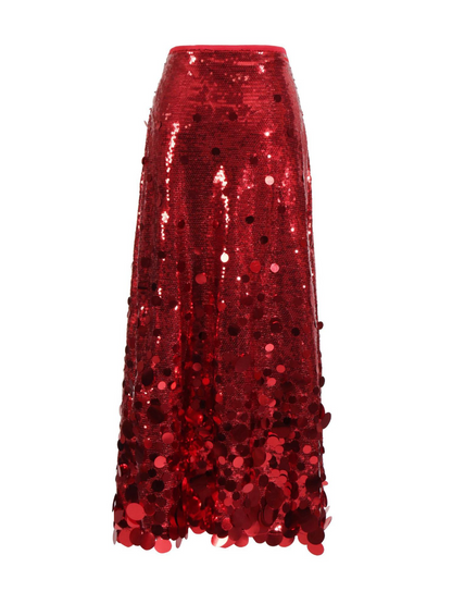 Stitched Sequin High-Waist High-Rise Skirt