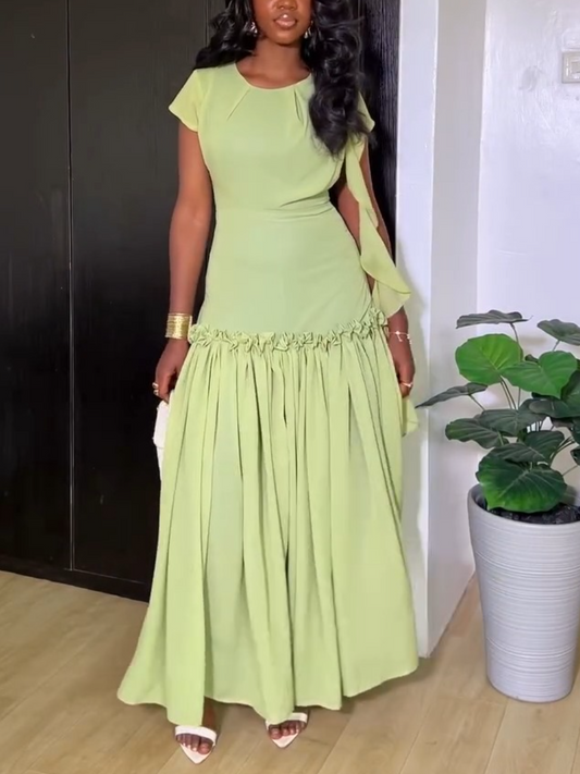 Fashion Pleated Long Dress