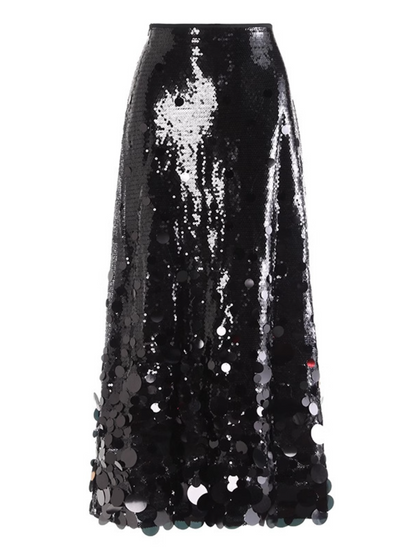 Stitched Sequin High-Waist High-Rise Skirt