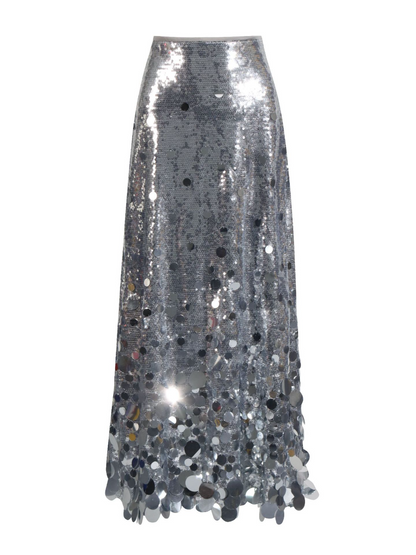 Stitched Sequin High-Waist High-Rise Skirt