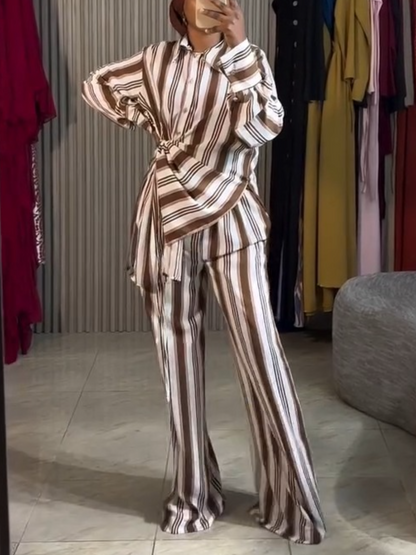 Design Striped Pants Two-Piece Set