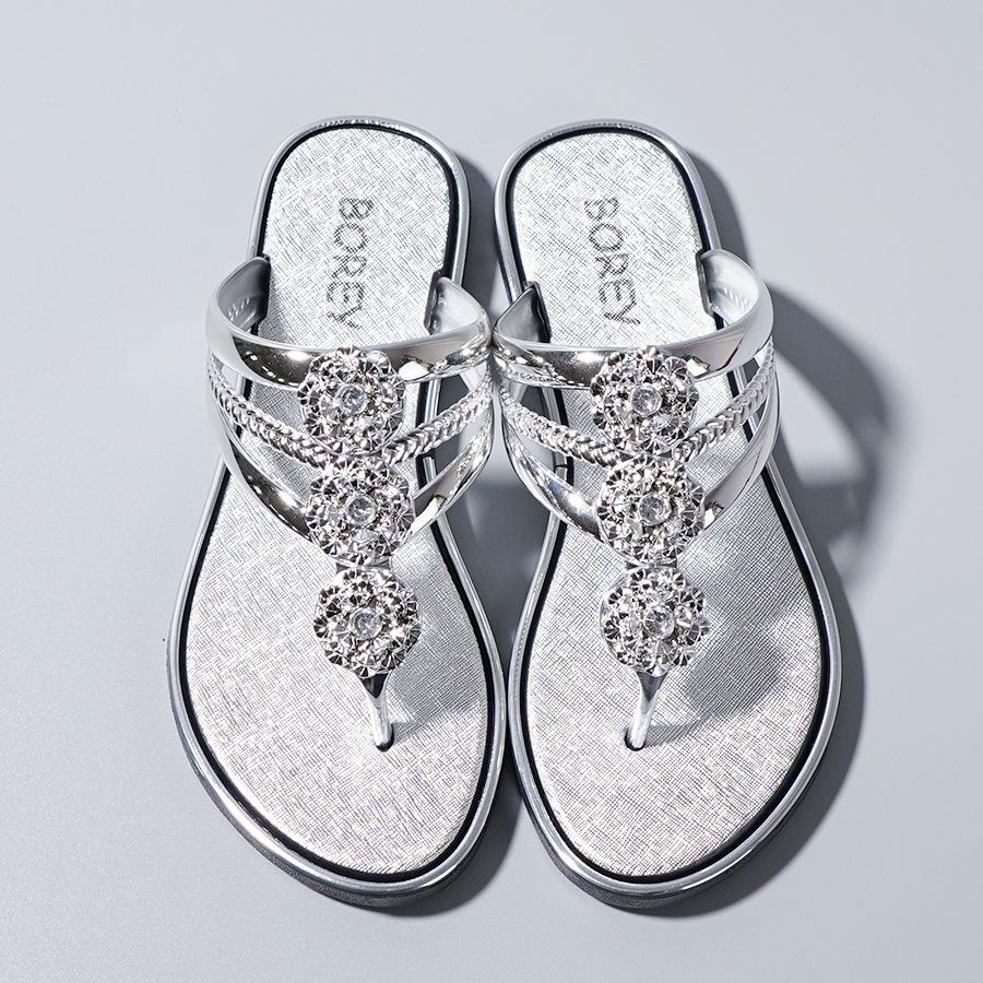 Rhinestone Pattern Hollow Out Slippers