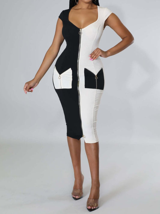 Chic Zipper Pencil Dress