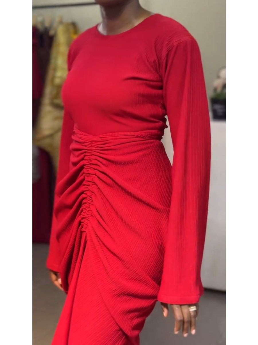 Design-Sense Slim Red Maxi Dress