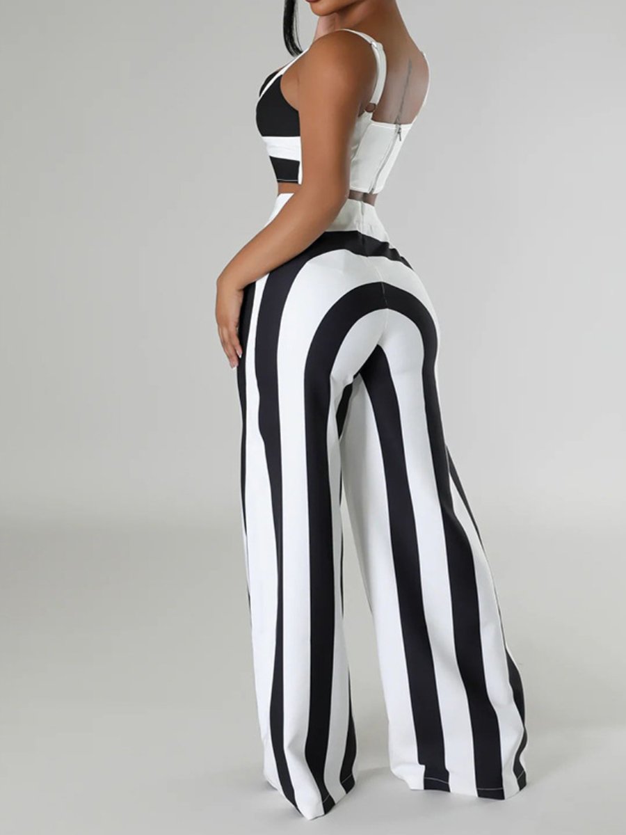 Unique Striped 2pc Casual Set